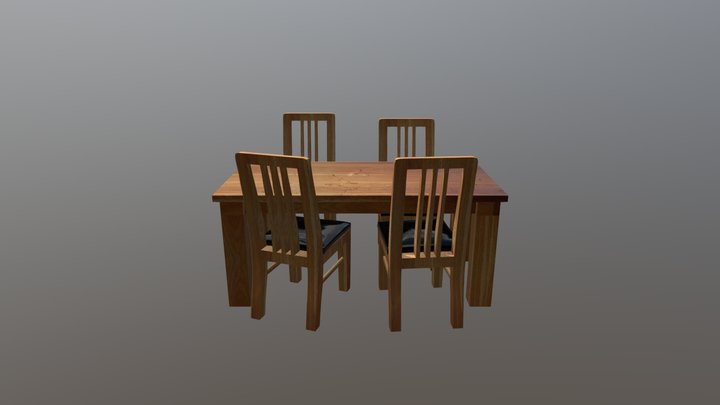 Dinning Table and Chairs 3D Model
