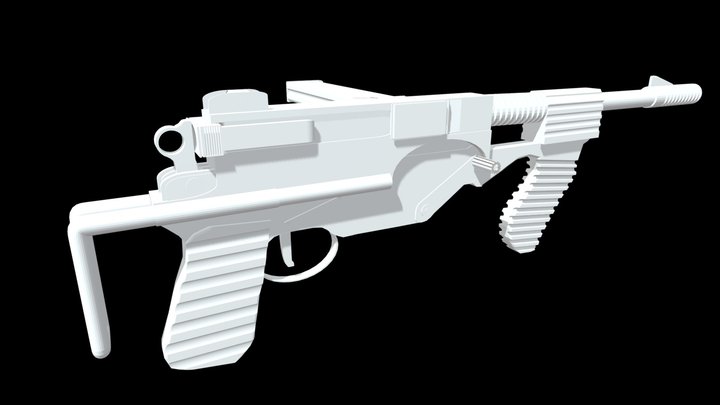 Retro Fallout SMG 3D Model
