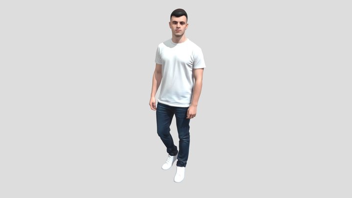 Casual Portrait In A White T-Shirt – Modello 3D gratuito STL
