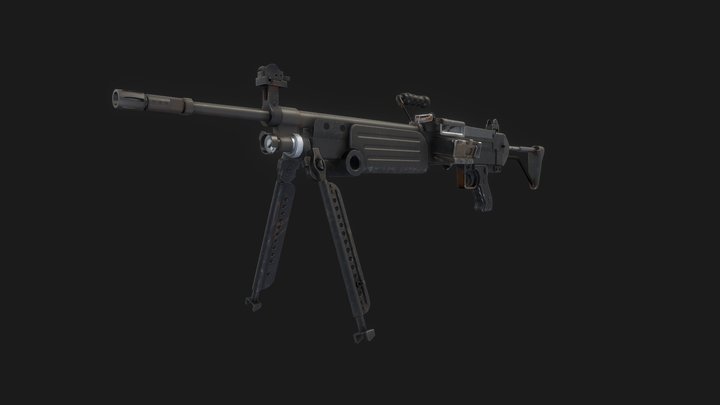 T75_Machine Gun 3D Model