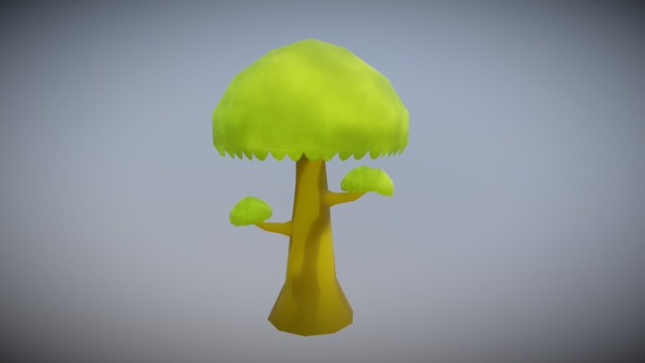 Cartoon tree low poly 3D Model