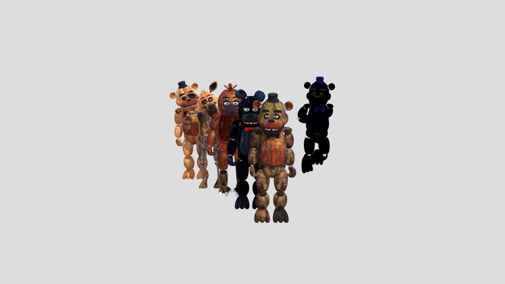 All-fnaf-1-animatronics