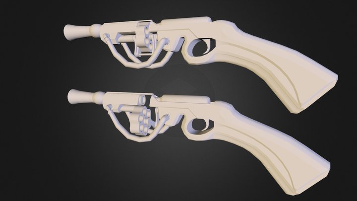Steampunk Pistols 3D Model