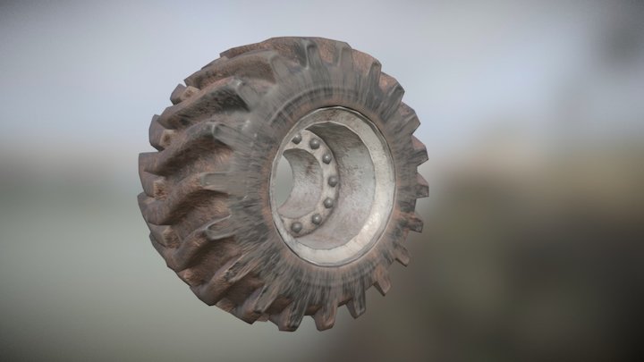 Construction Equipment Tire 3D Model