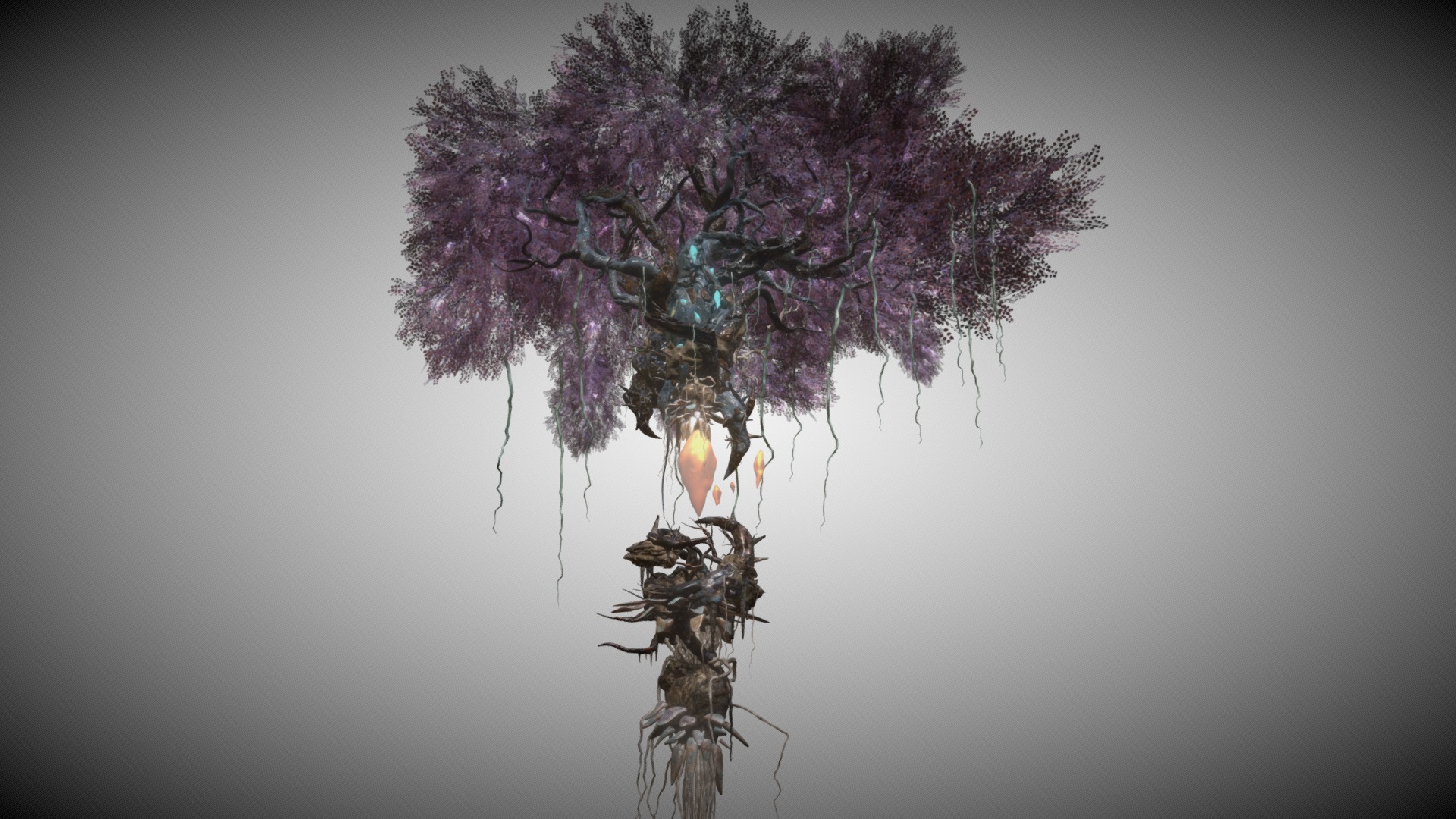 3D model Mage Giant Tree - This is a 3D model of the Mage Giant Tree. The 3D model is about a tree with purple flowers.