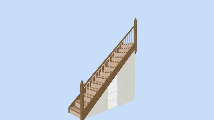 Лестница со шкафом в Английском стиле 3D Model