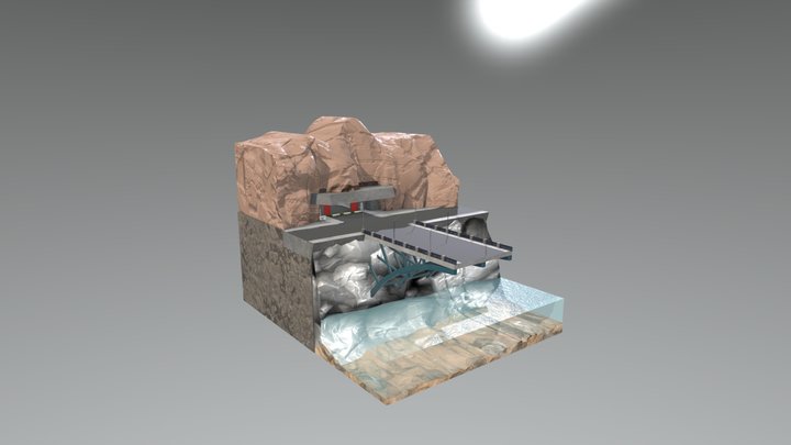 Mountain Base Bridge 3D Model