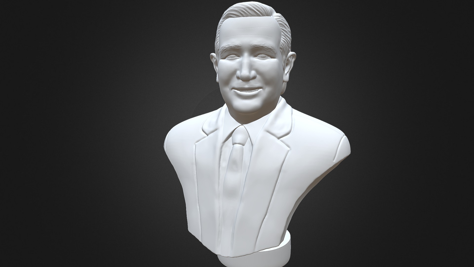3D model Ted Cruz 3D printable portrait - This is a 3D model of the Ted Cruz 3D printable portrait. The 3D model is about a man wearing a white shirt.