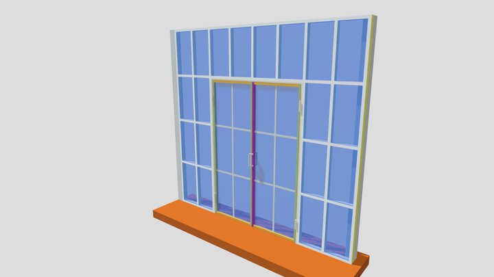 Перегородка лофт откатная Заозерная StFH1+Sw2L 3D Model
