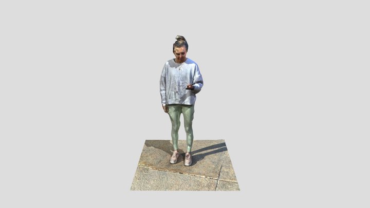Girl wearing sweatshirt and leggings 3D Model
