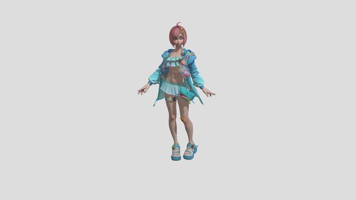 momoi_sea-salt_summer__farlight_84_characters 3D Model