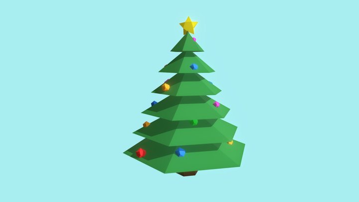 My first Christmas Tree - Low Poly 3D Model