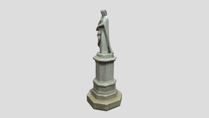 Dante Alighieri at Piazza dei Signori - Lowpoly 3D Model