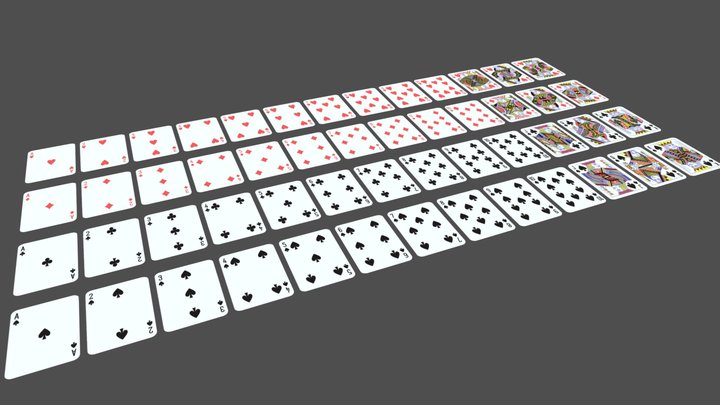 French playing cards deck 3D Model