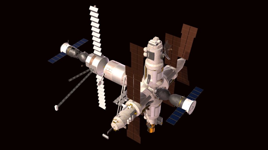Mir Station With Soyuz And Progress Docked Download Free 3d Model By Tashtego Bd6ac08 