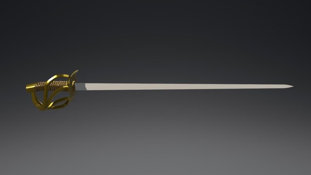 19th Century Cuirassier Sword 3D Model