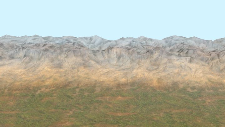 Terrain Low-poly PBR – Free 3D Model STL