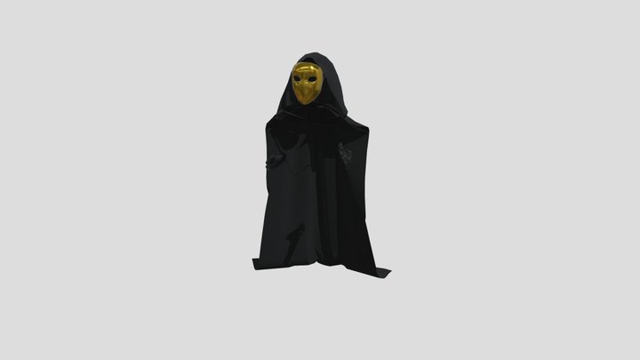 Masked avatar with cape 3D Model