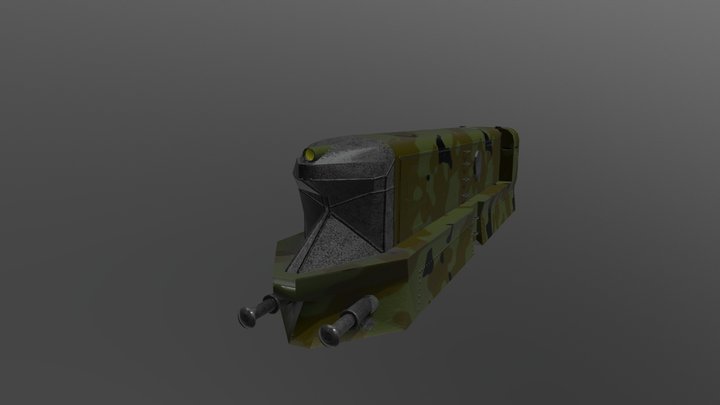 Amored Train Engine, Heavy Payload variant 3D Model