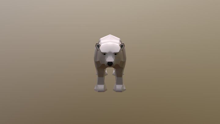 LowPoly polar bear 3D Model