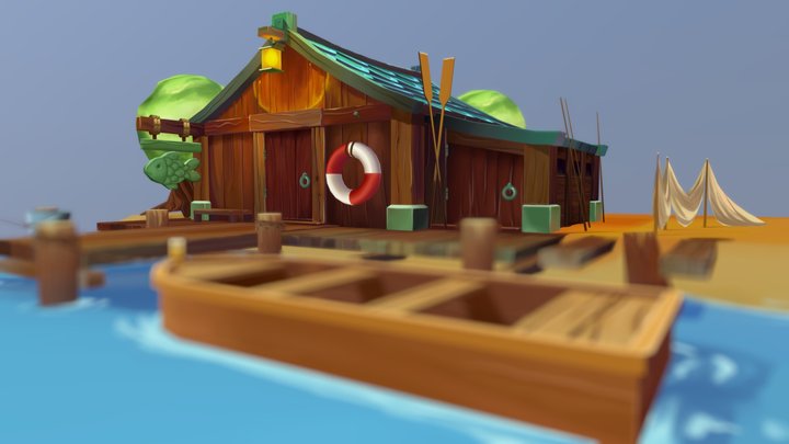 Fishermans Hut - Diorama 3D Model