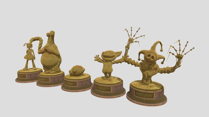 Poppy Playtime 5 Golden Trophies 3D Model