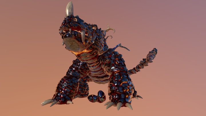 Scaly Rhino Dragon 3D Model