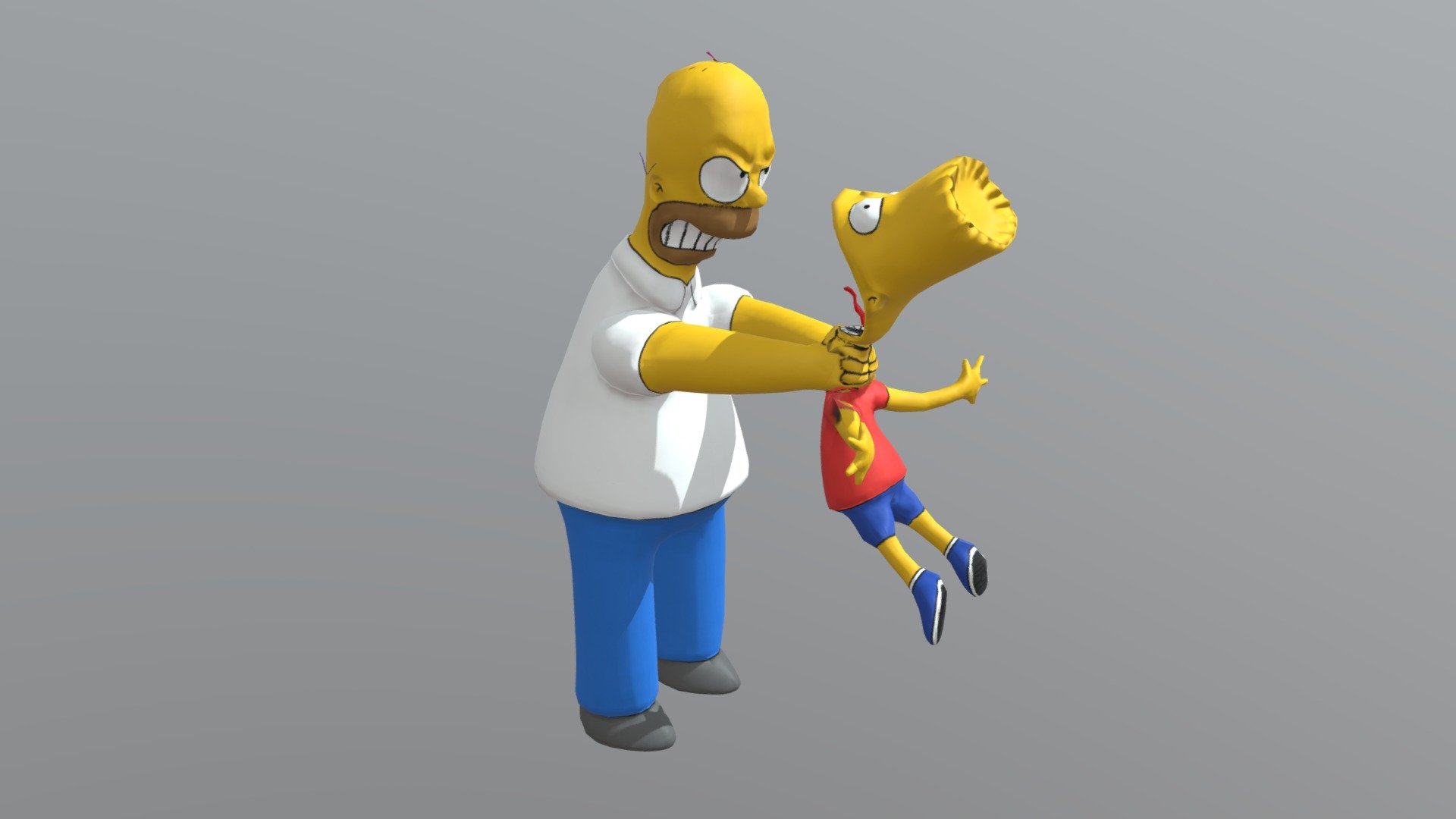 Homer Vs Bart (low poly)
