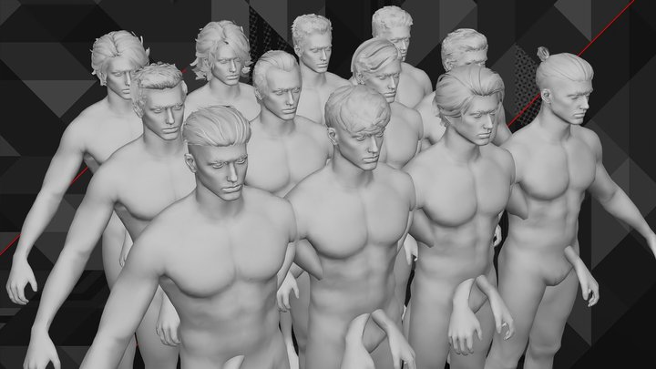 FREE Male Fashion Hair collection 02 lowpoly 3D Model