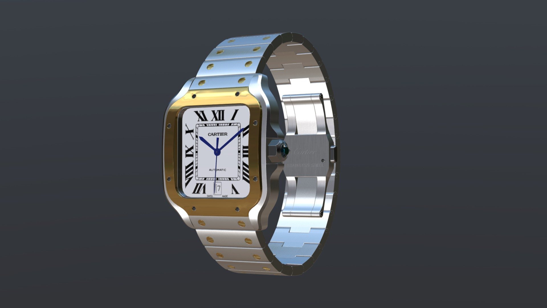 Cartier Santos Watch - 3D model by HL3D 