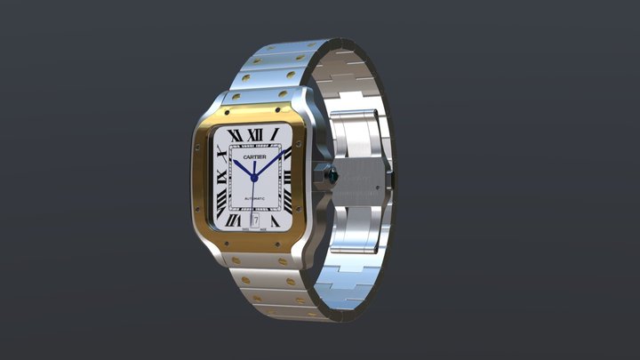 Cartier Santos Watch 3D Model