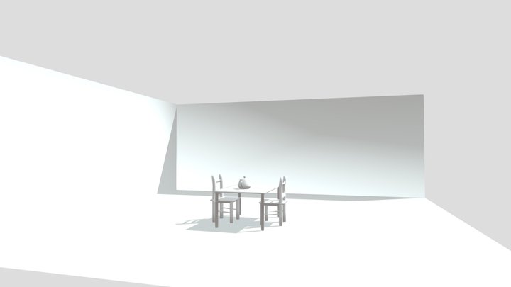 3DS Max intro Table and Chairs 3D Model