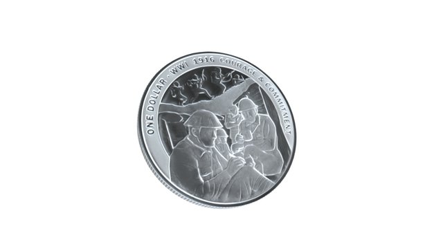 1916 Courage & Commitment silver proof coin 3D Model