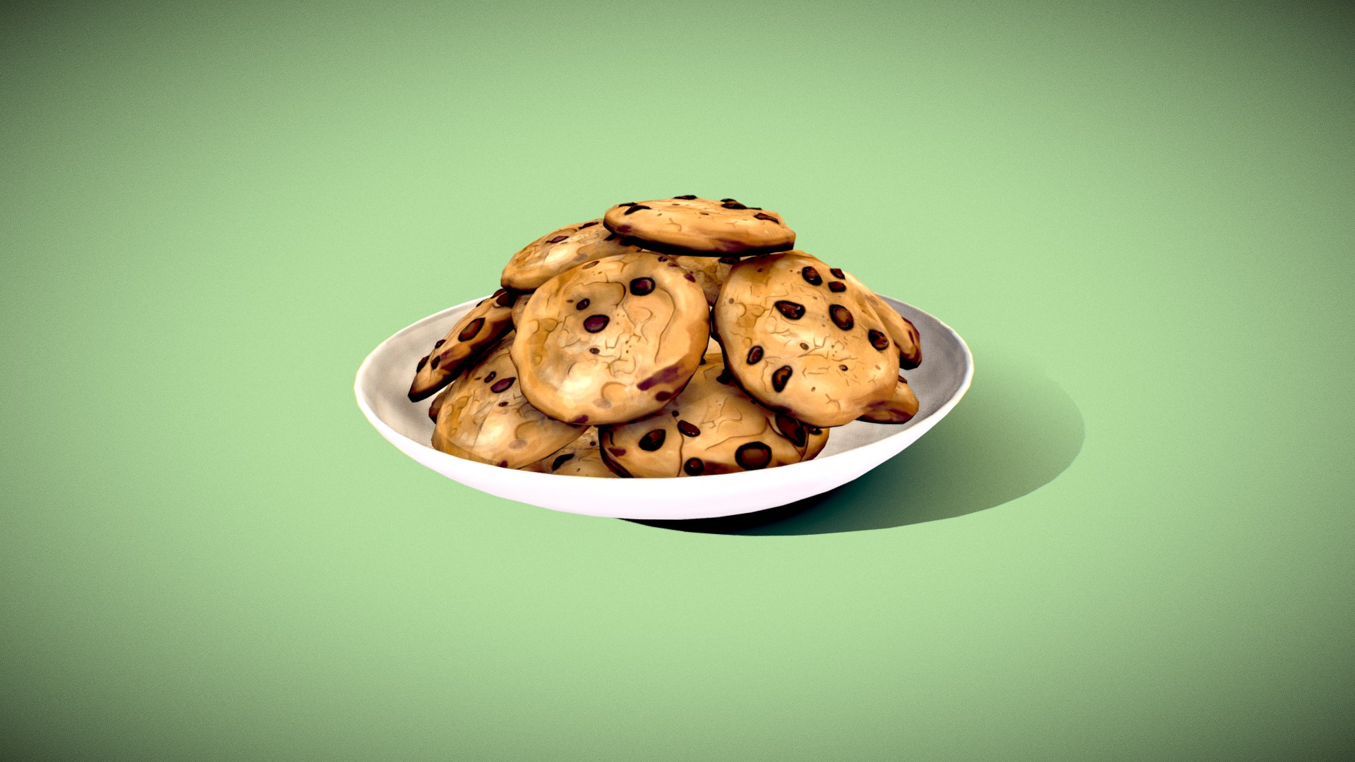 3D model Christmas : Cookie Plate - This is a 3D model of the Christmas : Cookie Plate. The 3D model is about a plate of cookies.