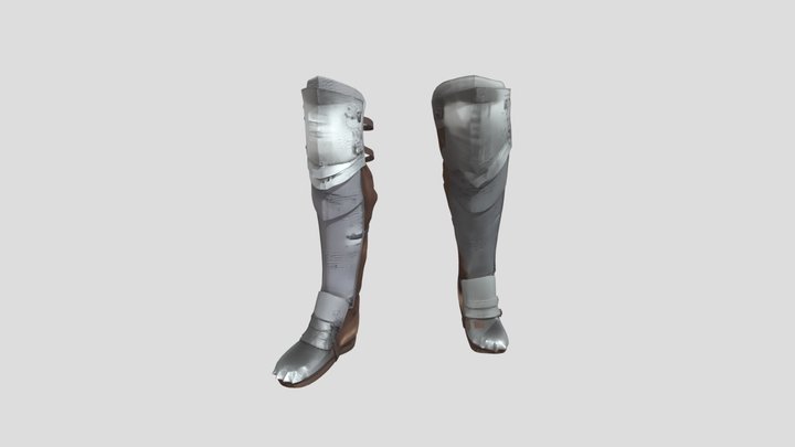 medieval armored leg guards 3D Model