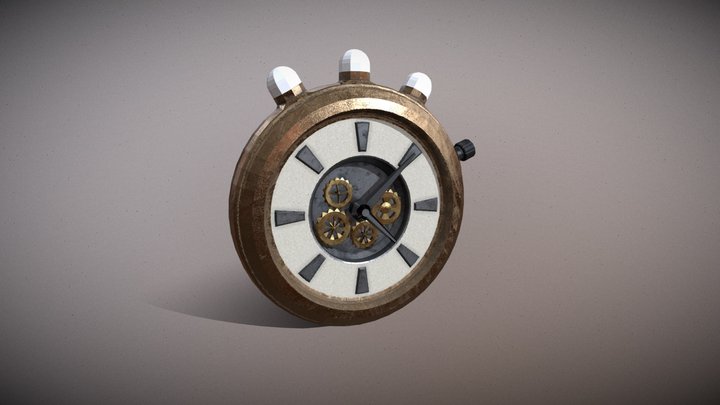 Vintage stopwatch 3D Model
