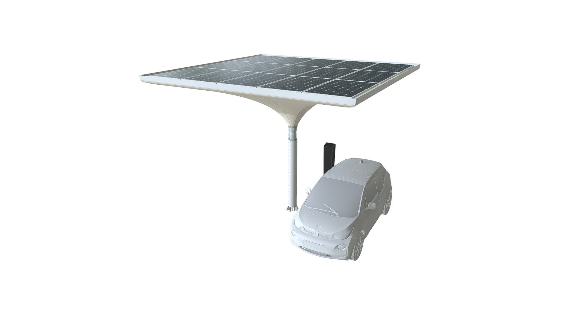 Solar carport (water screen) — Sketchfab embed 3D viewer