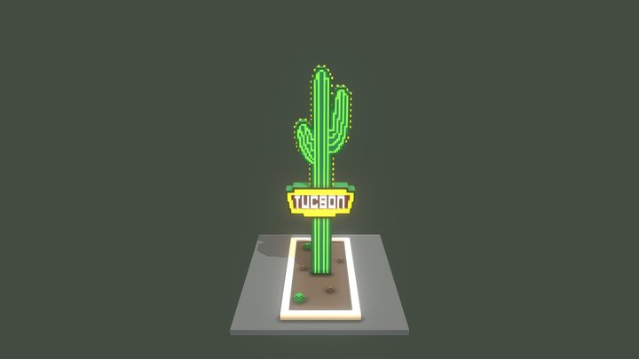 Tucson Neon Cactus 3D Model