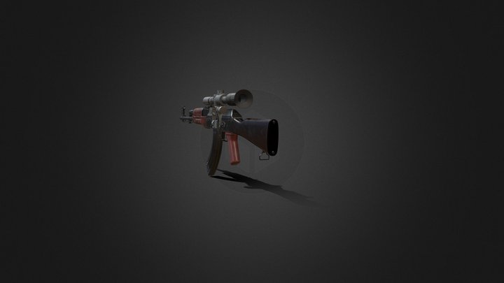 AK 47 with PSO-1 3D Model