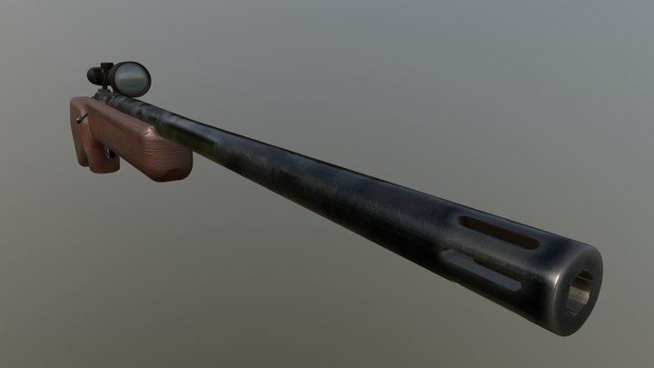 Old Bolt Action Rifle 3D Model