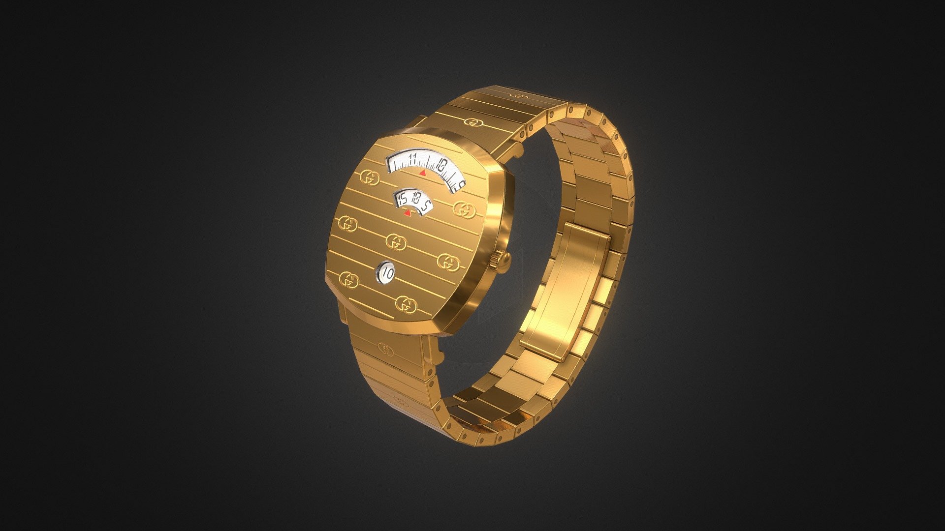 GUCCI Gold Watch — Sketchfab embed 3D viewer
