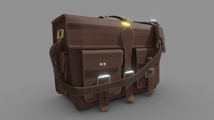 Leather Laptop Bag 3D Model
