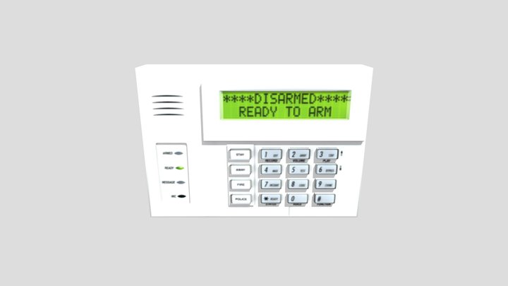 Alarm System Control Panel 3D Model