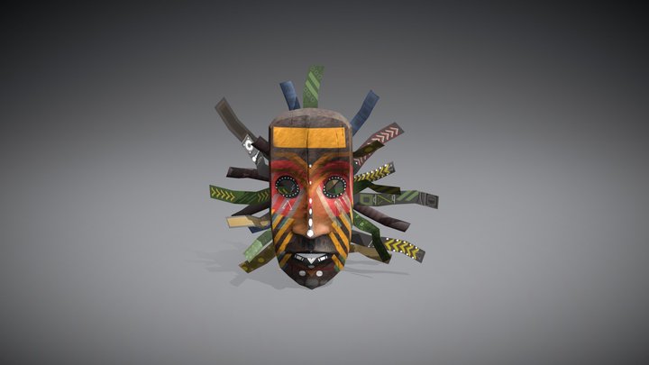 African wall mask 3D Model