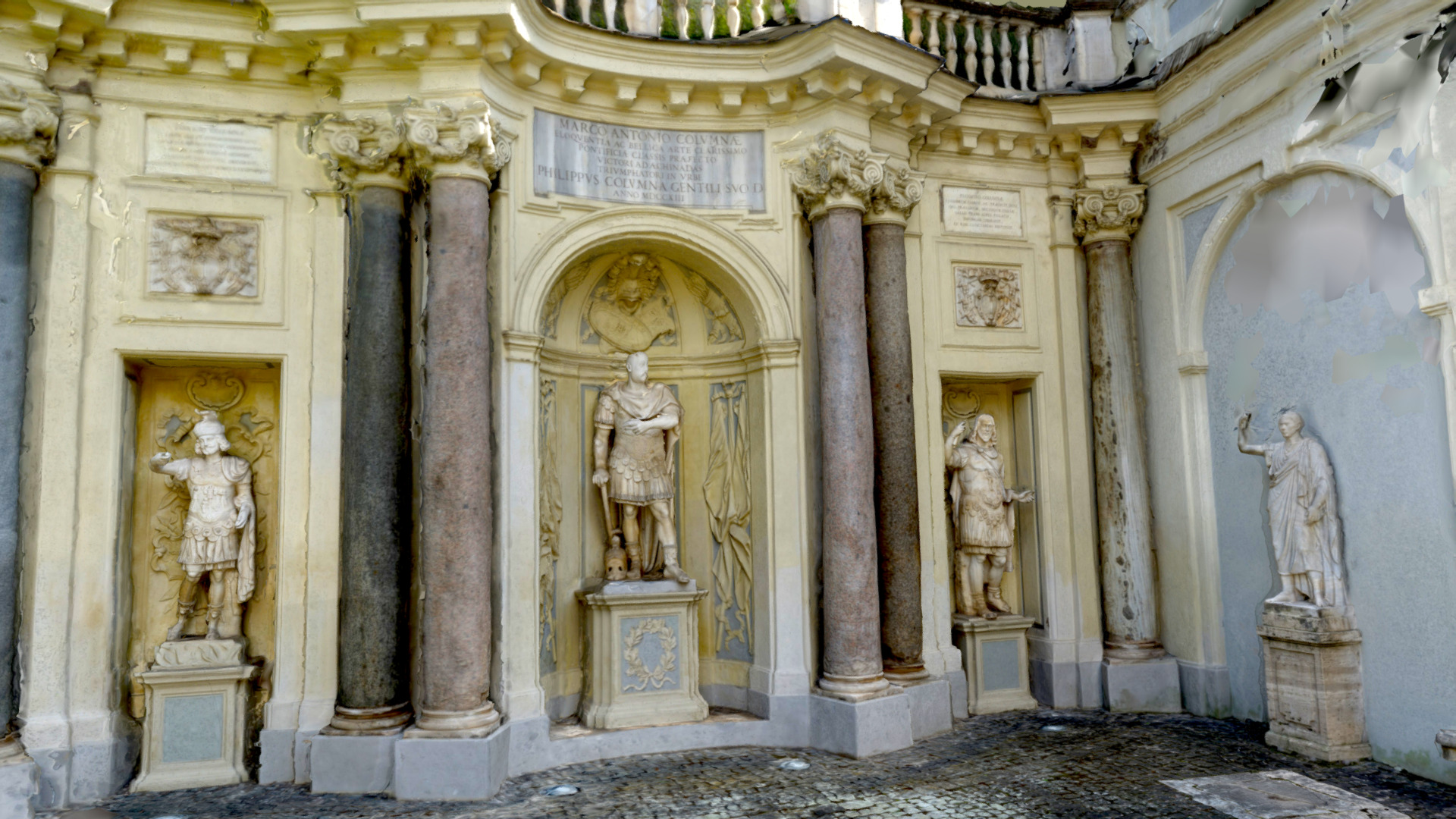 3D model Colonna Garden Statues. Rome - This is a 3D model of the Colonna Garden Statues. Rome. The 3D model is about a building with statues.