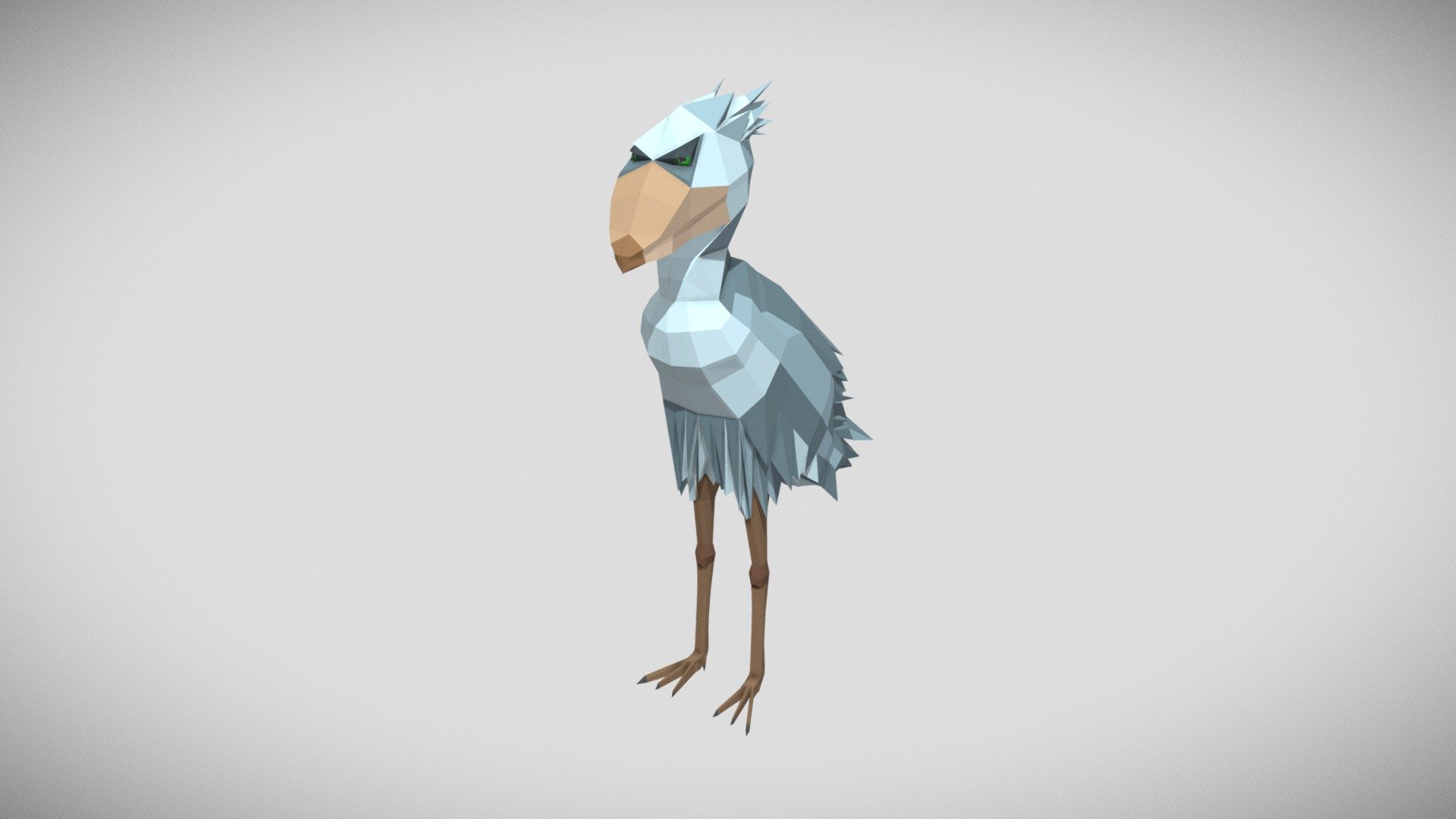 Low Poly Shoebill Duck