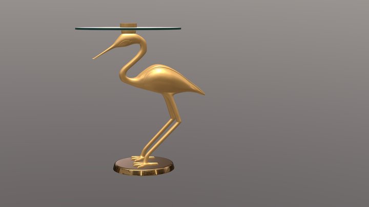 Golden Crane One Couture Side Table 3D Model