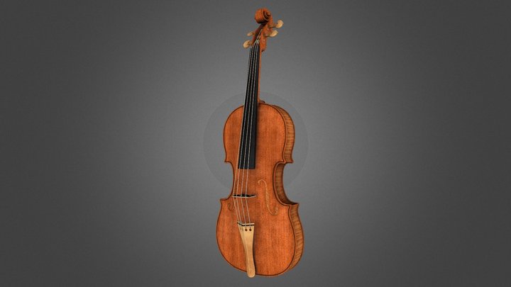 Old Italian Violin by Guarneri 3D 3D Model