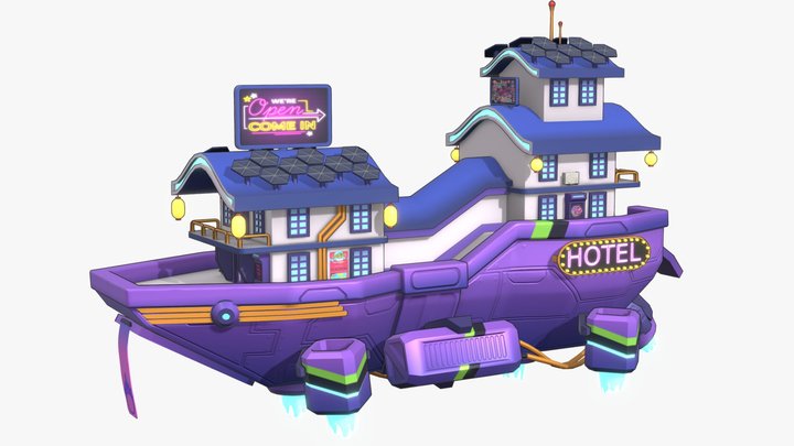 Sci-fi Ship - HOTEL 3D Model