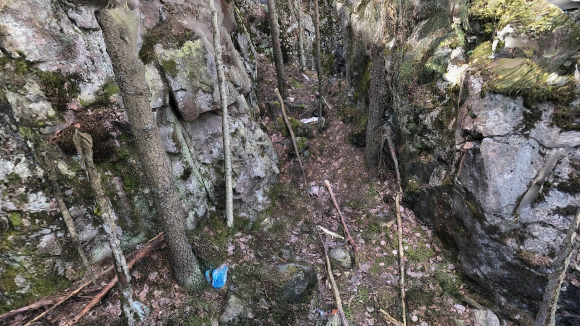 Deep WW1 trench, Kivikko, Helsinki, Finland